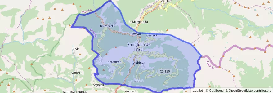 Mapa de ubicacion de Sant Julià de Lòria.
