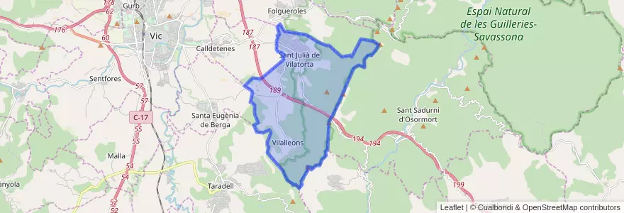 Mapa de ubicacion de Sant Julià de Vilatorta.