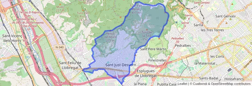 Mapa de ubicacion de Sant Just Desvern.