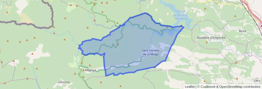 Mapa de ubicacion de Sant Llorenç de la Muga.