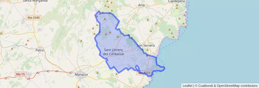 Mapa de ubicacion de Sant Llorenç des Cardassar.