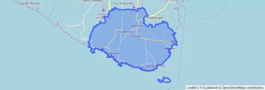 Mapa de ubicacion de Sant Lluís.