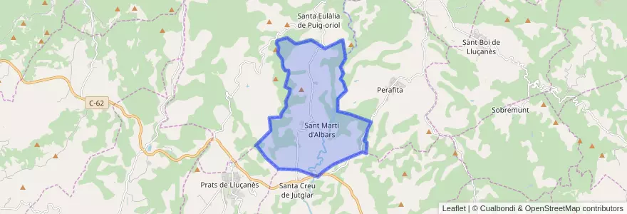 Mapa de ubicacion de Sant Martí d'Albars.