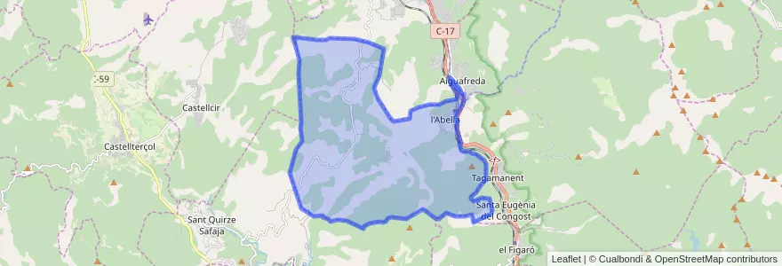 Mapa de ubicacion de Sant Martí de Centelles.