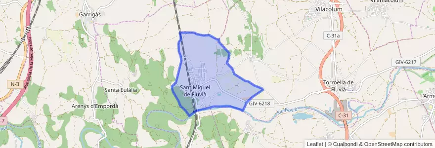 Mapa de ubicacion de Sant Miquel de Fluvià.