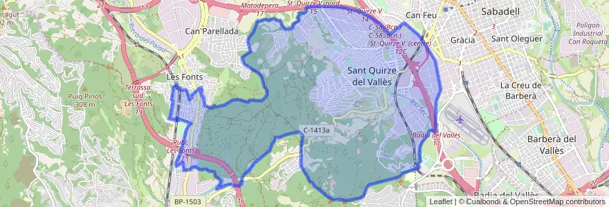 Mapa de ubicacion de Sant Quirze del Vallès.