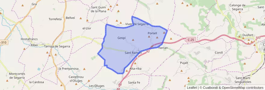 Mapa de ubicacion de Sant Ramon.