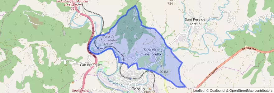 Mapa de ubicacion de Sant Vicenç de Torelló.