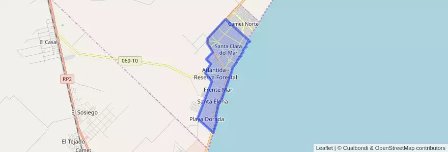 Mapa de ubicacion de Santa Clara del Mar.