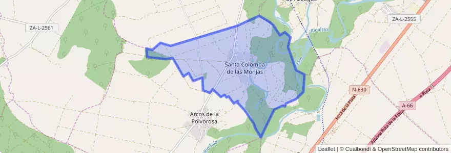 Mapa de ubicacion de Santa Colomba de las Monjas.