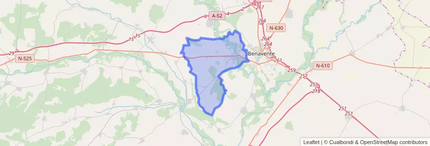 Mapa de ubicacion de Santa Cristina de la Polvorosa.