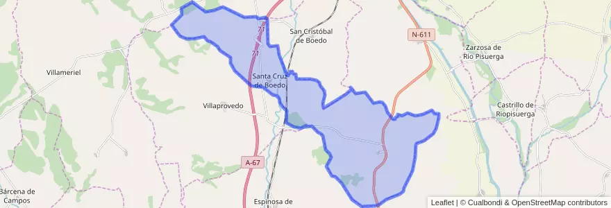 Mapa de ubicacion de Santa Cruz de Boedo.