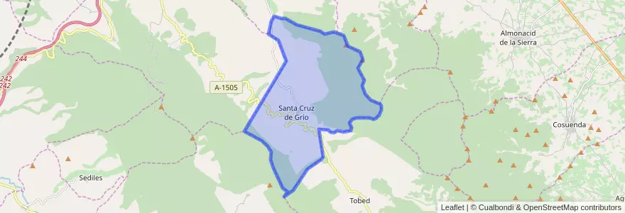 Mapa de ubicacion de Santa Cruz de Grío.