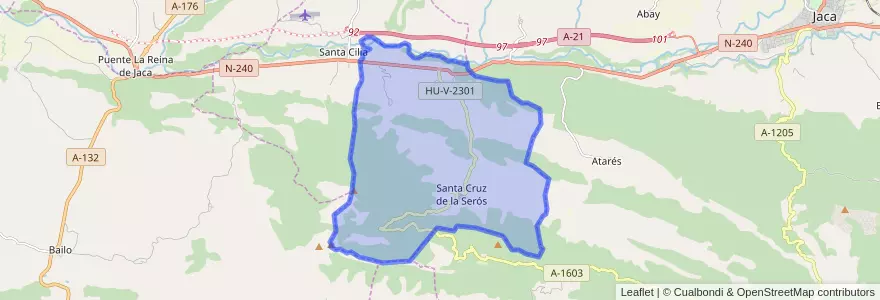 Mapa de ubicacion de Santa Cruz de la Serós.