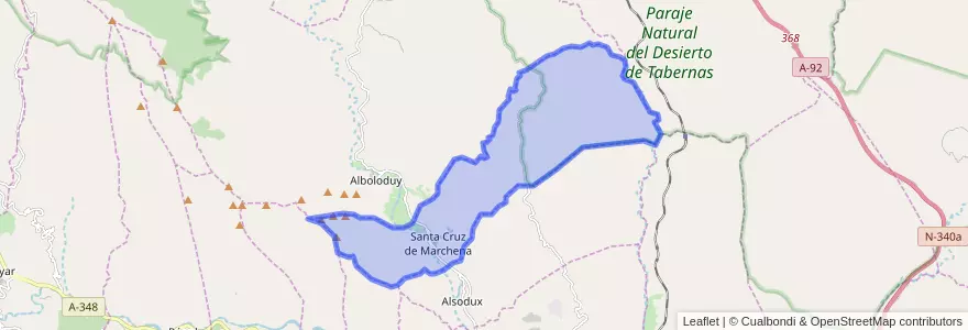 Mapa de ubicacion de Santa Cruz de Marchena.