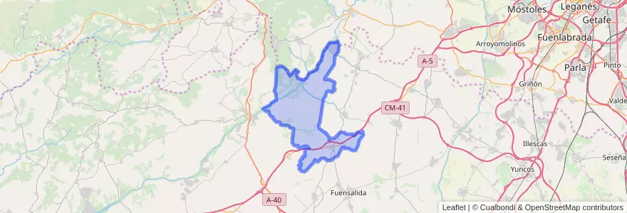 Mapa de ubicacion de Santa Cruz del Retamar.