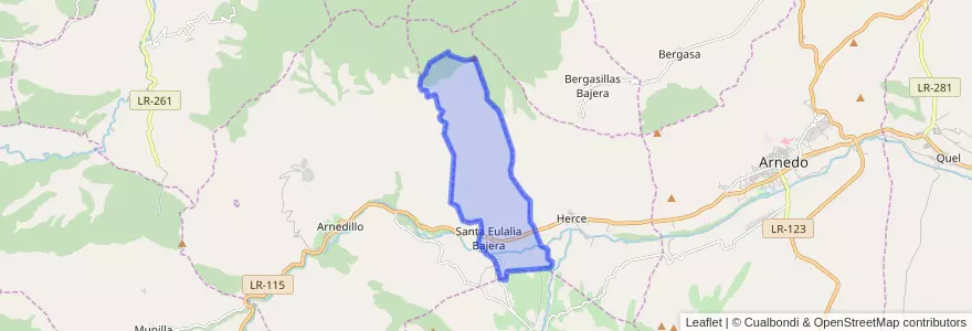 Mapa de ubicacion de Santa Eulalia Bajera.