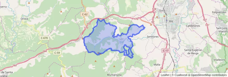Mapa de ubicacion de Santa Eulàlia de Riuprimer.