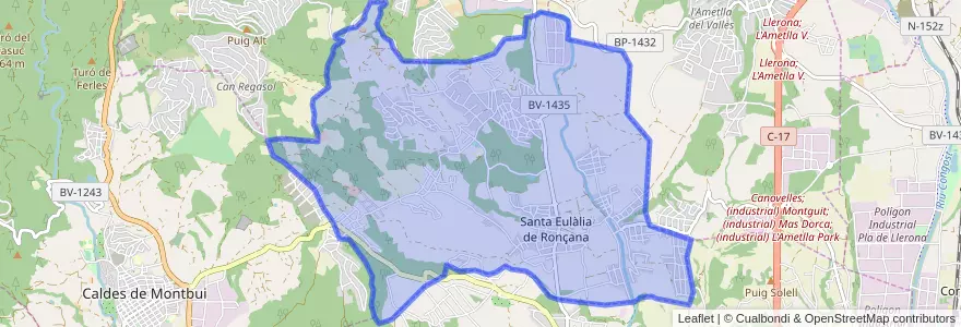 Mapa de ubicacion de Santa Eulàlia de Ronçana.