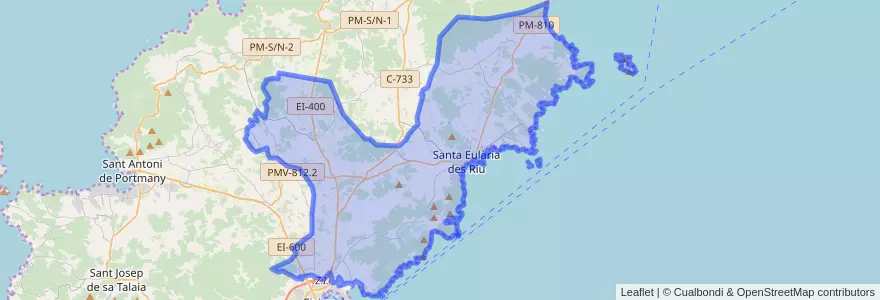 Mapa de ubicacion de Santa Eulària des Riu.