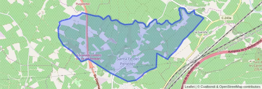 Mapa de ubicacion de Santa Fe del Penedès.