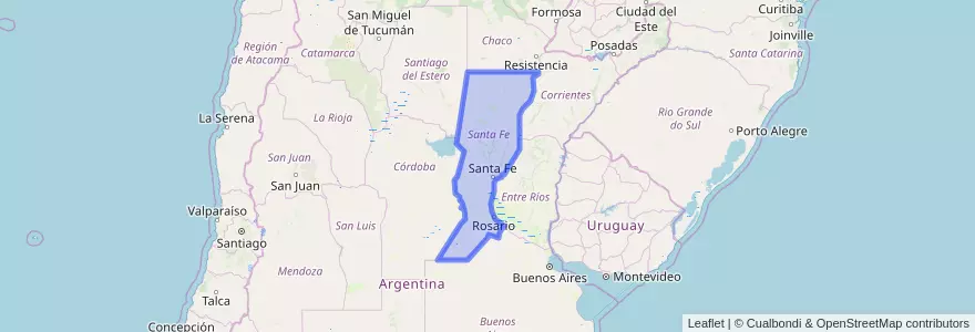 Mapa de ubicacion de Santa Fe.