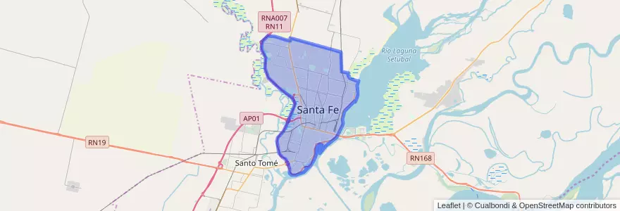 Mapa de ubicacion de Santa Fe.