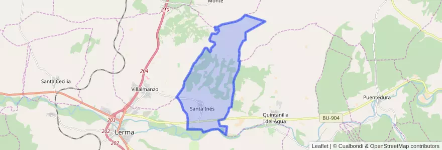 Mapa de ubicacion de Santa Inés.