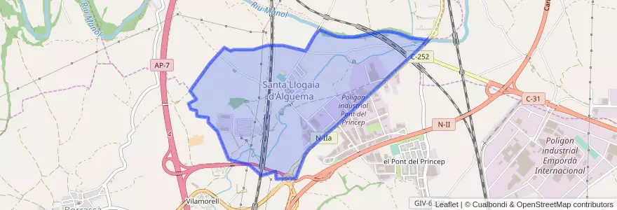 Mapa de ubicacion de Santa Llogaia d'Àlguema.