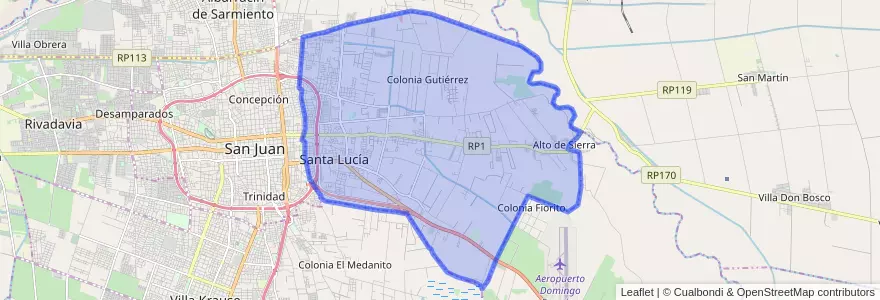 Mapa de ubicacion de Santa Lucía.