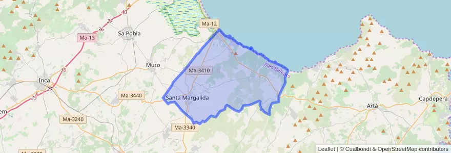 Mapa de ubicacion de Santa Margalida.