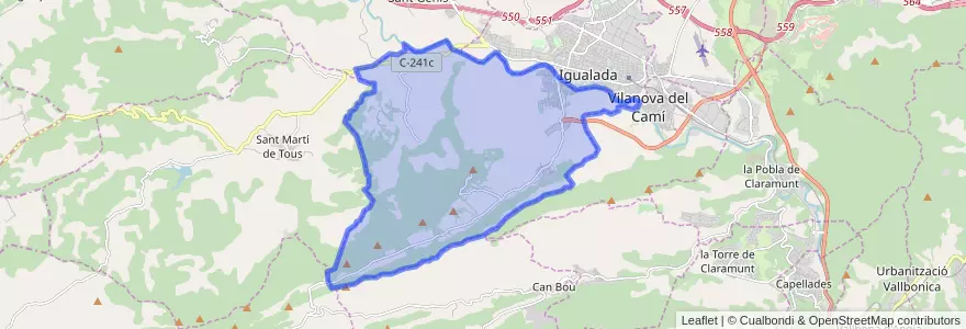 Mapa de ubicacion de Santa Margarida de Montbui.