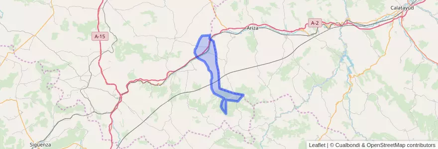 Mapa de ubicacion de Santa María de Huerta.