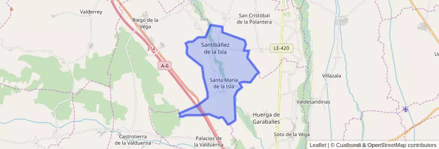 Mapa de ubicacion de Santa María de la Isla.