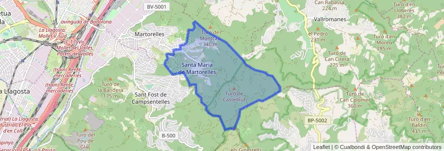Mapa de ubicacion de Santa Maria de Martorelles.