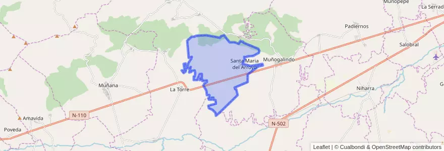 Mapa de ubicacion de Santa María del Arroyo.