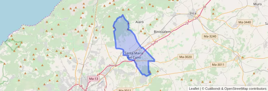 Mapa de ubicacion de Santa María del Camí.