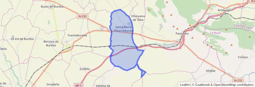 Mapa de ubicacion de Santa María Ribarredonda.