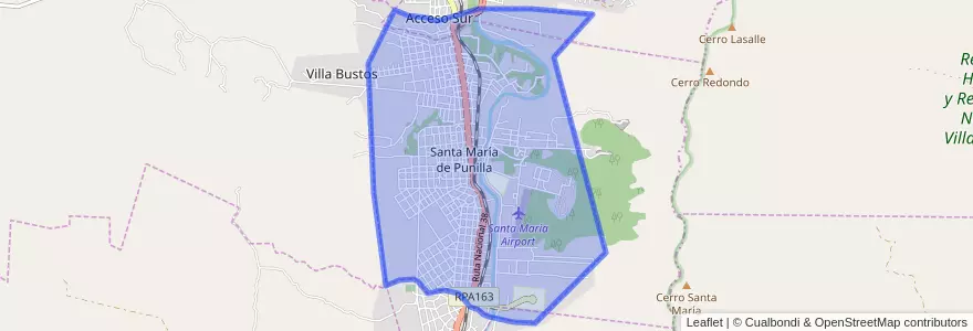 Mapa de ubicacion de Santa María.