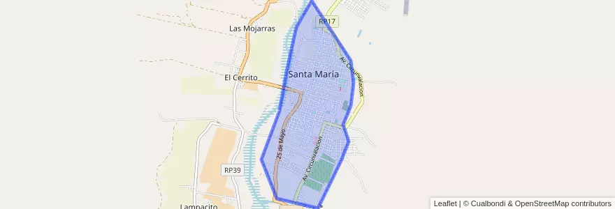 Mapa de ubicacion de Santa María.