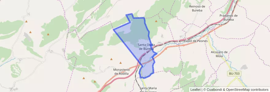 Mapa de ubicacion de Santa Olalla de Bureba.