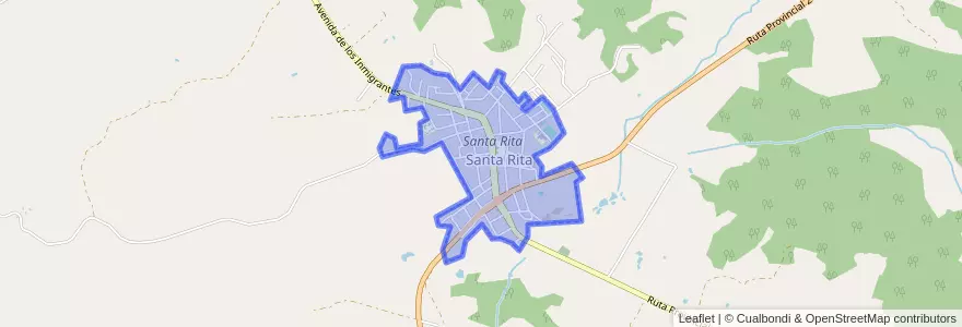 Mapa de ubicacion de Santa Rita.