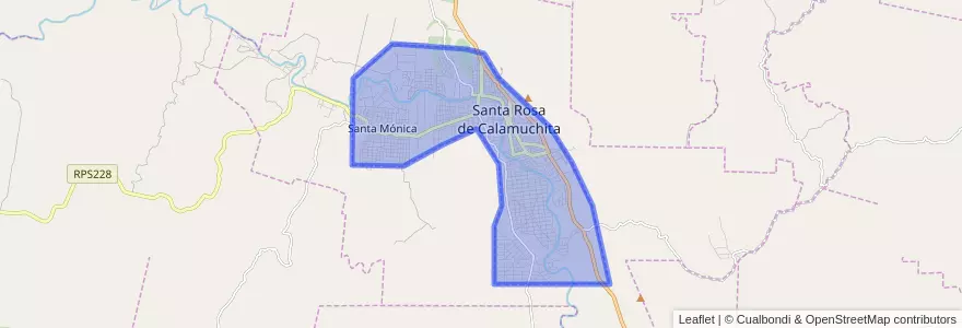 Mapa de ubicacion de Santa Rosa de Calamuchita.