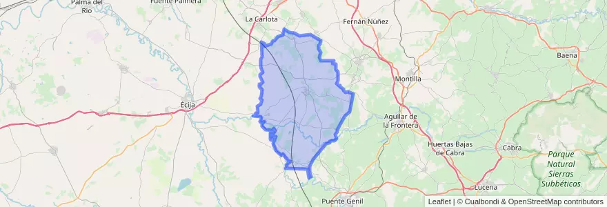 Mapa de ubicacion de Santaella.
