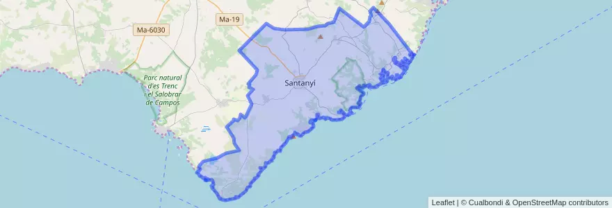 Mapa de ubicacion de Santanyí.
