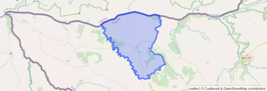 Mapa de ubicacion de Santiago de Alcántara.