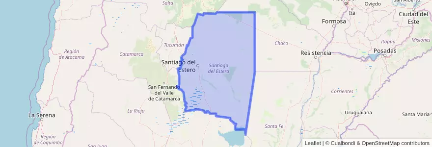 Mapa de ubicacion de サンティアゴ・デル・エステロ州.