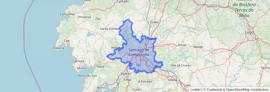 Mapa de ubicacion de Santiago.