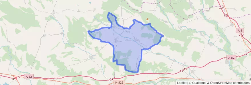 Mapa de ubicacion de Santibáñez de Vidriales.