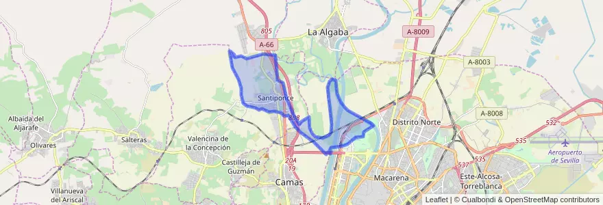 Mapa de ubicacion de Santiponce.